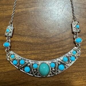Avon‎ Vintage NRT Signed Silver and Turquoise Necklace